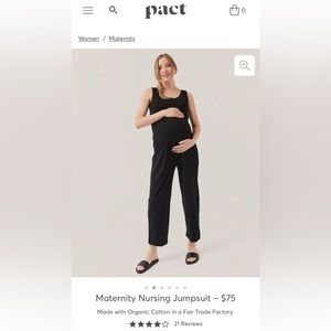 Pact black maternity jumpsuit